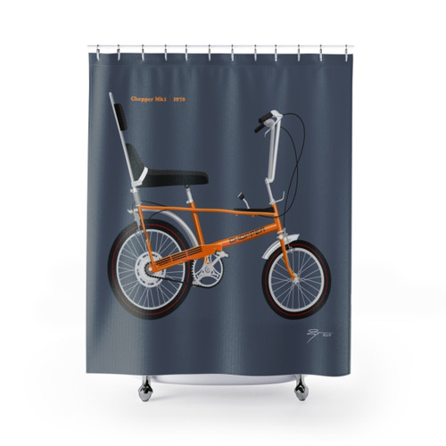 1970 Chopper Mk1 Targa Orange Shower Curtains