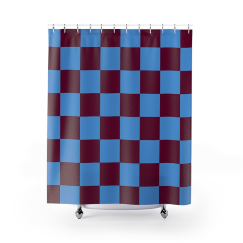 Aston Villa Checkered Fan Shower Curtain