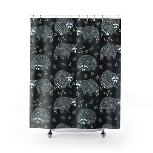 Raccoon Repeat Pattern Shower Curtain