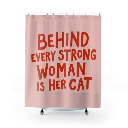 Empowered Women Shower Curtains with Cats
