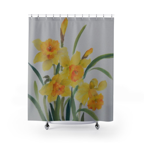 Daffodil Shower Curtain with Vibrant Floral Designs