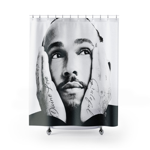 F1 Lewis Hamilton 44 Shower Curtains