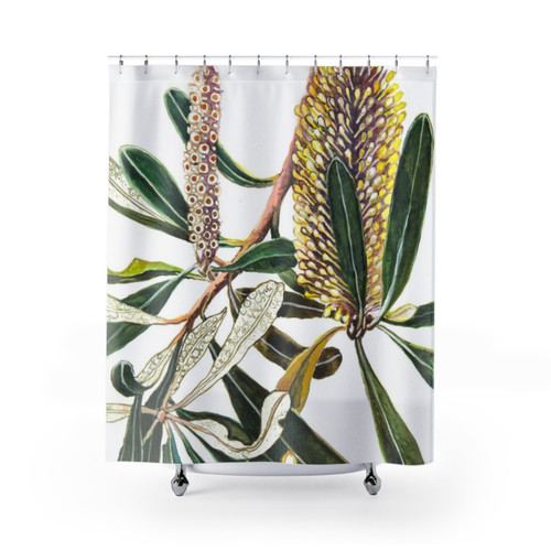 Banksia 1 Shower Curtains for Stylish Bathroom Decor