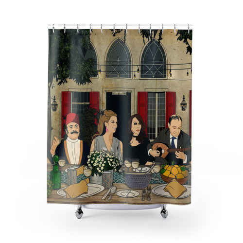Retro Lebanese Night Shower Curtains