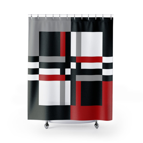 Geometric pattern shower curtains