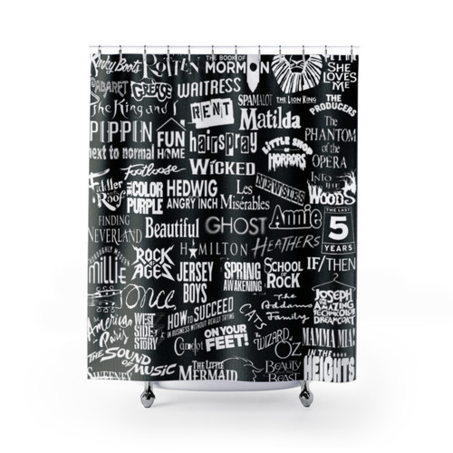 Broadway Baby Black and White Shower Curtains