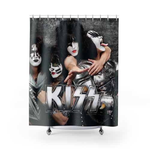 KISS Grey Themed Shower Curtains