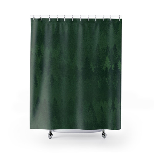 TREE LINE Shower Curtains - Nature-Inspired Bathroom Decor