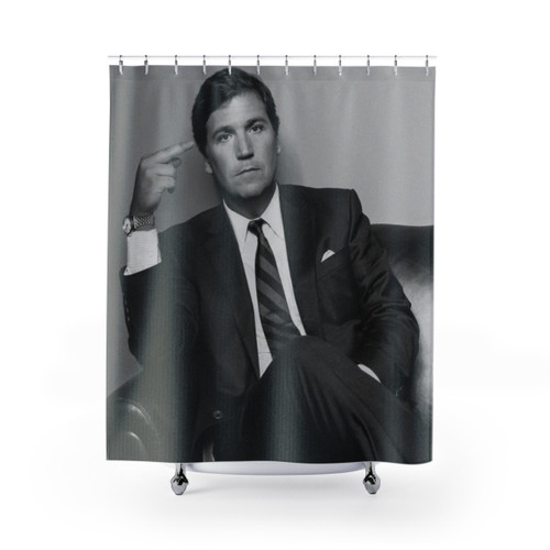 Tucker Carlson Middle Finger Shower Curtains