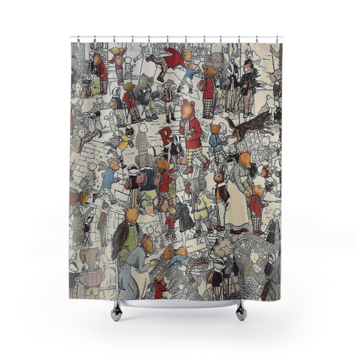 Rupert Bear 2 Shower Curtains with Vintage Collage Design