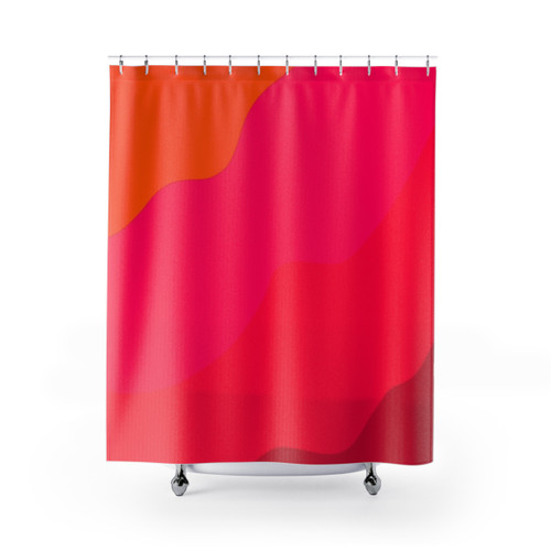 Vibrant Hot Pink to Orange Shower Curtains