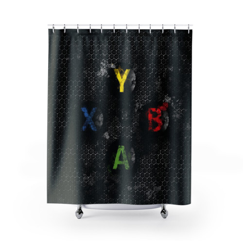 Gamer Xbox Buttons Shower Curtain