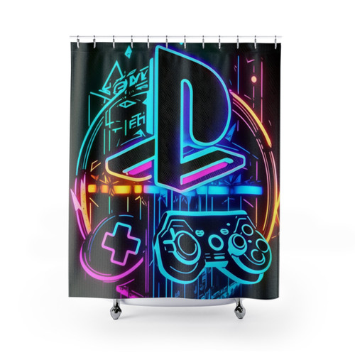 Playstation Neon Art Shower Curtain