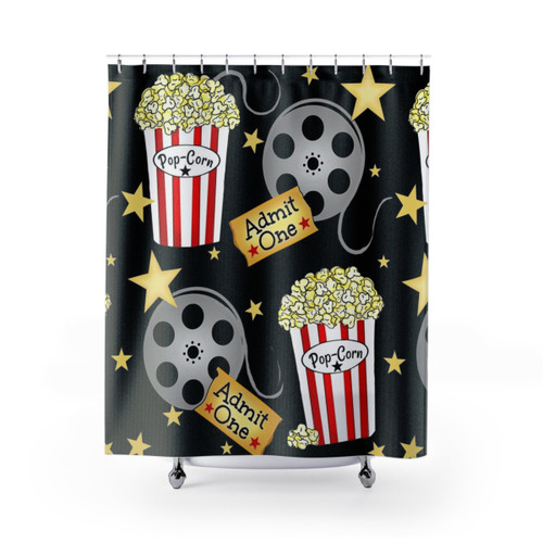 Movie Night Popcorn Shower Curtains