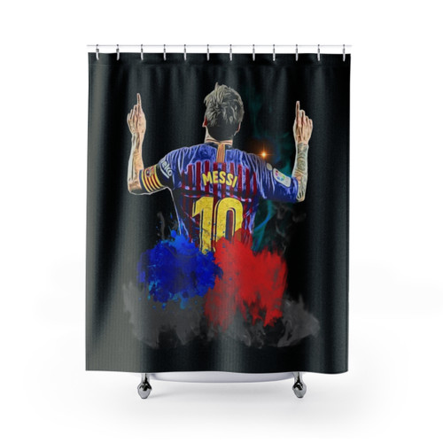 Messi Celebration Digital Artwork Shower Curtains