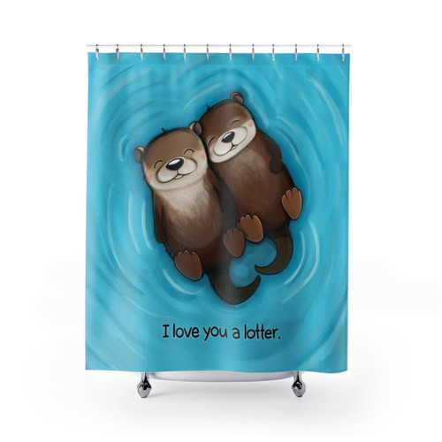 Cute Otter Couple Shower Curtain