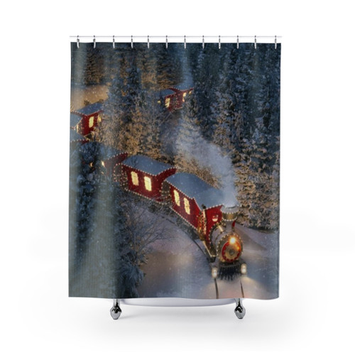 Christmas Train Shower Curtain
