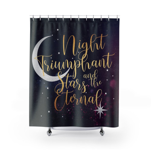 Night and Stars Purple Shower Curtains