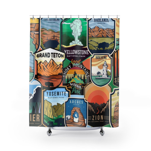 National Parks Logo Design Shower Curtain