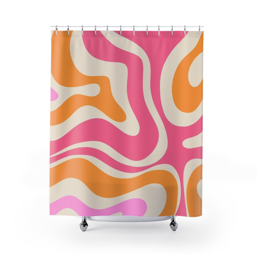 Retro Abstract Pattern Shower Curtain
