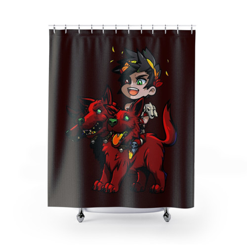 Hades Shower Curtains featuring Zagreus and Cerberus characters