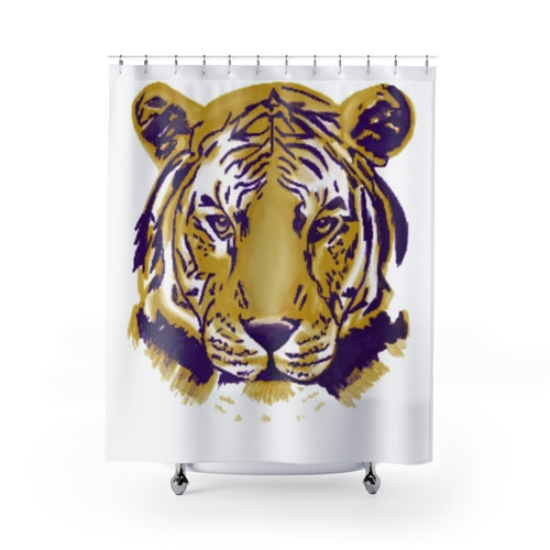 Tiger themed shower curtains for LSU football fans