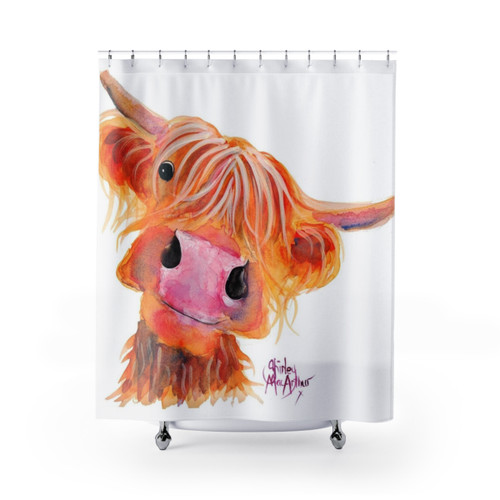 Highland Cow Shower Curtain by Shirley MacArthur
