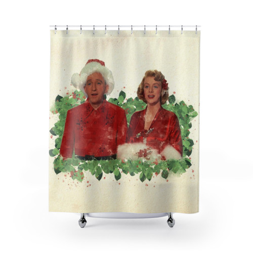 Vintage White Christmas Shower Curtains