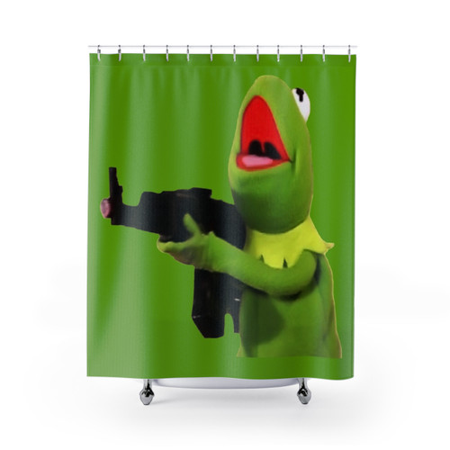 Kermit the Frog Shower Curtain with Gun