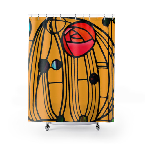 Charles Rennie Mackintosh Shower Curtains - Yellow Window Design