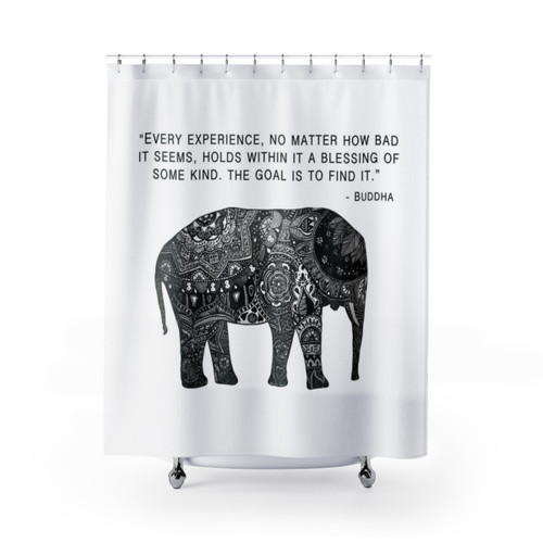Elephant Shower Curtains with Buddha Wisdom