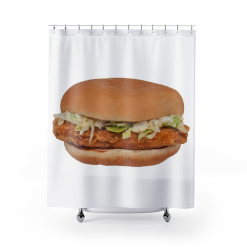 McChicken Themed Shower Curtain with Fast Food Graphics