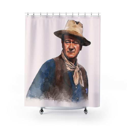 John Wayne The Duke Watercolor Shower Curtains