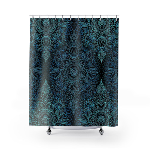 Bohemian Protea Doodle Pattern Shower Curtains