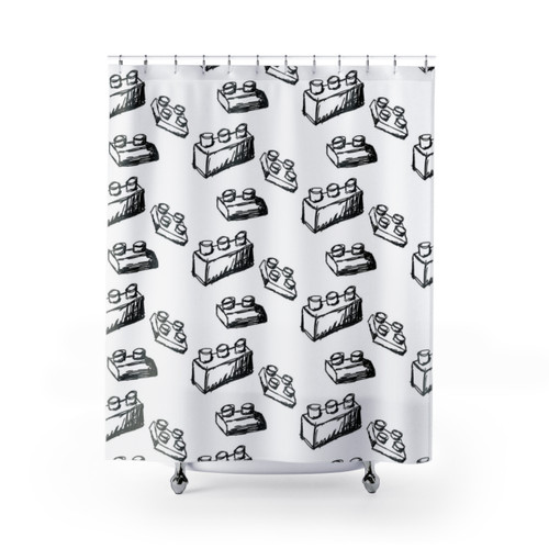 Building Blocks Shower Curtains - Colorful Bathroom Decor