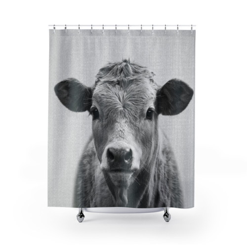 Black & White Cow Shower Curtain - Farmhouse & Nursery Decor