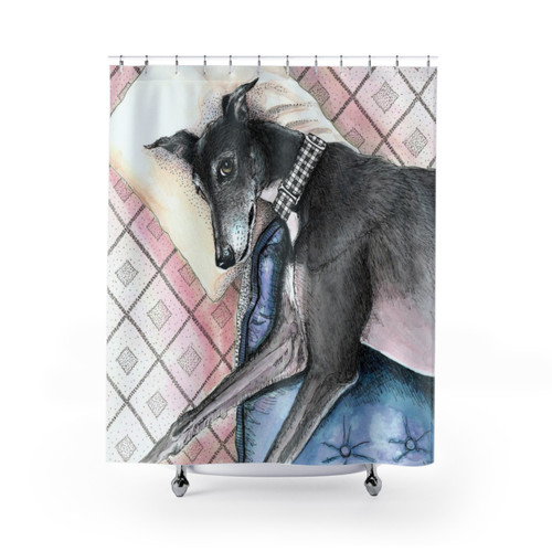 Lazy Greyhound Shower Curtain