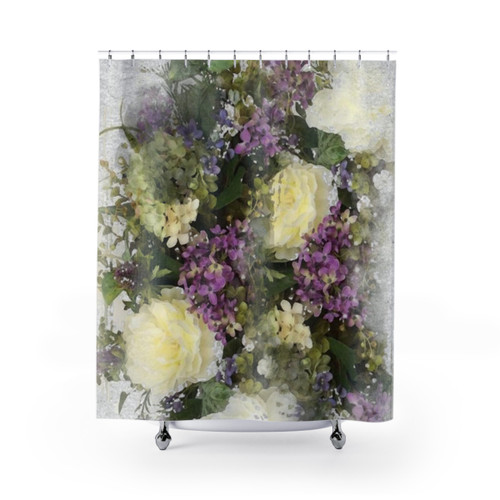 Watercolor Floral Bouquet Shower Curtains