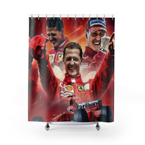 Michael Schumacher F1 Themed Shower Curtain