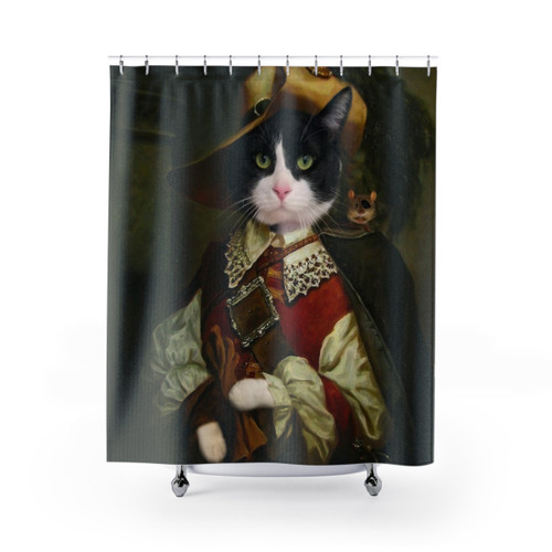 Tuxedo Cat Shower Curtain - Captain Handsome