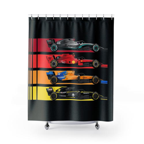 Formula Race Car 2023 Shower Curtains