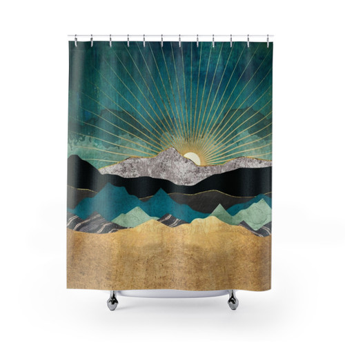 Peacock Vista Shower Curtains - Scenic Nature Design