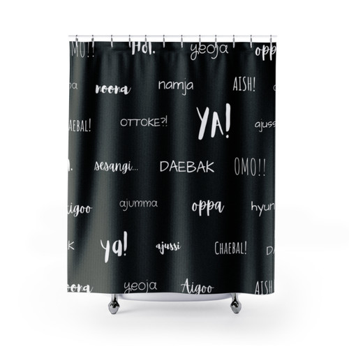 Korean Drama Vocabulary Shower Curtains