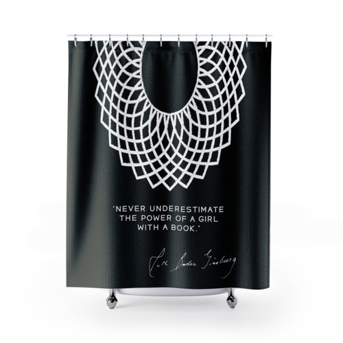 RBG Shower Curtain with Feminist Quotes