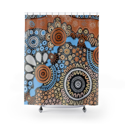Vibrant Indigenous Art Shower Curtain