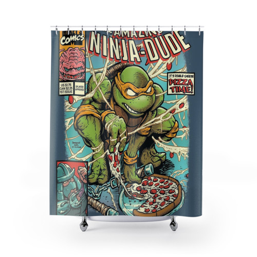 Retro Ninja Turtle Shower Curtain