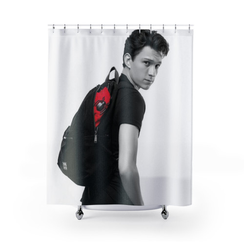 Tom Holland Inspired Shower Curtain with Superhero Design