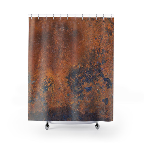 Rust Shower Curtains for Industrial and Grunge Bathroom Decor