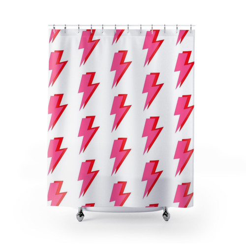 Pink and Red Lightning Shower Curtains
