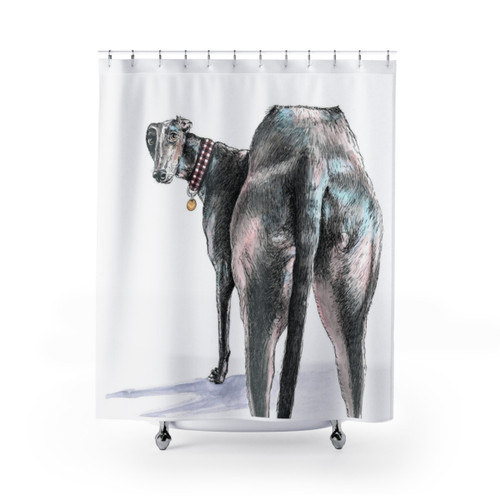 Watercolor Greyhound Shower Curtain